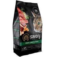 SAVORY Adult Cat Gourmand Fresh Turkey&Duck Сухий корм для вибагливих котів (з індичкою та качкою)