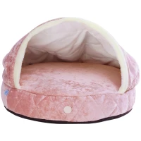 HARLEY AND CHO Лежанка-нірка для собак та котів Cover Plush Pudra