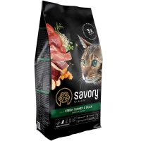 SAVORY Adult Cat Gourmand Fresh Turkey & Duck Сухой корм для привередливых котов (с индейкой и уткой)