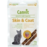 CANVIT Skin and Coat Напіввологі ласощі для здоров'я шкіри та шерсті у котів (з лососем)
