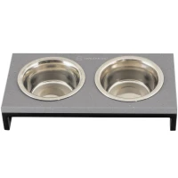 HARLEY AND CHO Lunch Bar Grey Stone + Black Миска для собак та котів на підставці