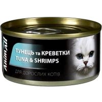 ANIMALL Вологий корм для дорослих котів усіх порід (з тунцем та креветками)