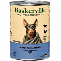 BASKERVILLE Вологий корм для дорослих собак усіх порід (з ягням та півнем)