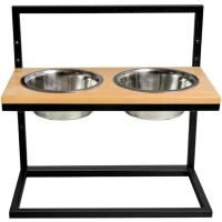 HARLEY AND CHO Lift Natural Wood + Black Миски для собак на підставці