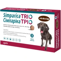 SIMPARICA TRIO Жувальні таблетки від бліх, кліщів та гельмінтів для собак (1 таблетка)