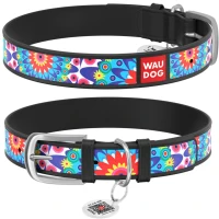 COLLAR WAUDOG Design S Нашийник для собак з QR паспортом "Квіти"