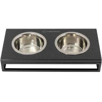 HARLEY AND CHO Lunch Bar Black Stone + Black Миска для собак та котів на підставці