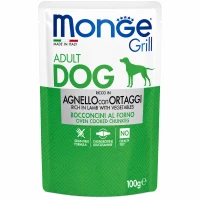 MONGE Dog Grill Вологий корм для дорослих собак усіх порід (з ягням та овочами)