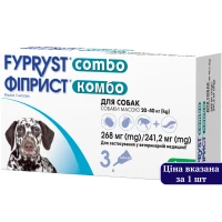 KRKA Фіприст Комбо Краплі від бліх, кліщів, волосоїдів для собак (1 піпетка)