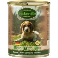 BASKERVILLE Влажный корм для взрослых собак всех пород (кролик с вермишелью)