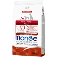 MONGE Dog Mini Adult Сухой корм для взрослых собак малых пород (с ягненком)