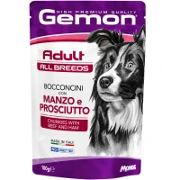 GEMON Adult All Breeds Вологий корм для дорослих собак усіх порід (з яловичиною та шинкою)