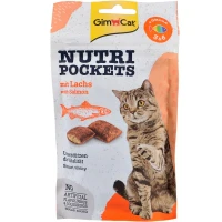 GIMCAT Nutri Pockets Вітамінні ласощі для зміцнення імунної системи та здоров’я котів (з лососем)