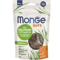MONGE Gift Cat Hairball Ласощі для дорослих котів (з лососем та котячою м'ятою)