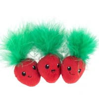 CATSTAGES Straw-Babies Игрушка для котов Клубнички с перьями