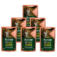MONGE Cat Bwild Grain Free Wet Sterilised Вологий корм для стерилізованих котів усіх порід (з лососем та креветками)