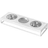 HARLEY AND CHO Lunch Bar White wood + White Миски для собак та котів на підставці