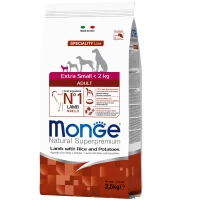 MONGE Dog Extrasmall Adult Сухий корм для дорослих собак мініатюрних порід (з ягням)