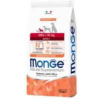 MONGE Dog Mini Adult Сухий корм для дорослих собак малих порід (з лососем)