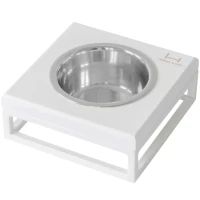 HARLEY AND CHO Lunch Bar White wood + White Миска для котів та собак на підставці