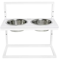 HARLEY AND CHO Lift White wood + White Миски для собак на підставці