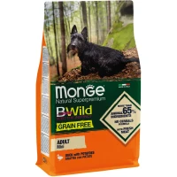 MONGE Dog Bwild Grain Free Mini Сухий корм для дорослих собак міні порід (з качкою)
