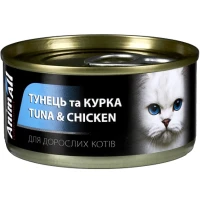 ANIMALL Вологий корм для дорослих котів усіх порід (з тунцем та куркою)