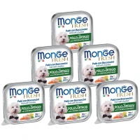 MONGE Dog Fresh Вологий корм для дорослих собак усіх порід (з куркою та овочами) MONGE Dog Fresh Вологий корм для дорослих собак усіх порід (з куркою та овочами)