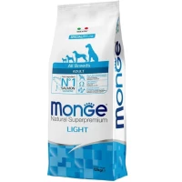 MONGE Dog All breeds Adult Light Сухий корм для дорослих собак усіх порід схильних до ожиріння (з лососем)