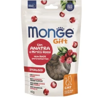 MONGE Gift Cat Sterilsed Ласощі для дорослих стерилізованих котів (з качкою та журавлиною)