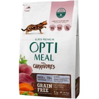 OPTIMEAL Adult Cat Grain Free Сухий корм для дорослих котів (з качкою та овочами)