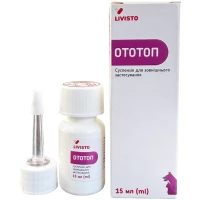 Ототоп Вушні краплі для собак, кішок та морських свинок