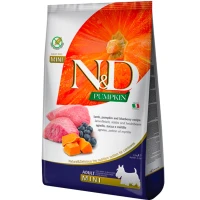 FARMINA Dog N&D Grain Free Pumpkin Lamb & Blueberry Adult Mini Беззерновий сухий корм для дорослих собак міні порід (з ягням, гарбузом та чорницею)
