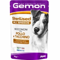 GEMON Sterilised Adult All Breeds Вологий корм для дорослих собак усіх порід (з куркою та індичкою)
