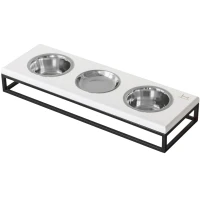 HARLEY AND CHO Lunch Bar White wood + Black Миски для собак и котов на подставке