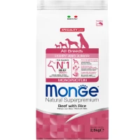 MONGE Dog All breeds Puppy & Junior Сухий корм для цуценят та молодих собак усіх порід (з яловичиною)