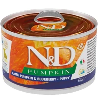 FARMINA Puppy Mini N&D Grain Free Pumkin Вологий корм для цуценят, вагітних і годуючих собак міні порід (з гарбузом, ягням та чорницею)