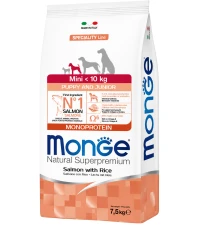 MONGE Dog Mini Puppy & Junior Monoprotein Сухий корм для цуценят малих порід (з лососем)