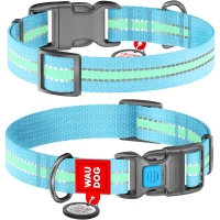 COLLAR WAUDOG Nylon Светонакопительный ошейник для собак с QR-паспортом