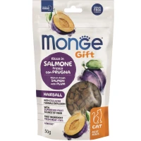 MONGE Gift Cat Hairball Ласощі для дорослих котів (з лососем та сливами)