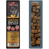 ALPHA SPIRIT Dog Snacks Chicken Напіввологі ласощі для дорослих собак всіх порід (кубики з куркою)