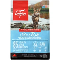 ORIJEN 6 Fish Cat and Kitten Сухий корм для котів всіх порід та всіх стадій життя (сардина, хек, макрель, камбала, оселедець)