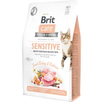 BRIT CARE Cat Sensitive Healthy Digestion & Delicate Сухий корм для котів з чутливим травленням (з індичкою та лососем)
