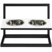 HARLEY AND CHO Lift White Stone + Black Миски для собак на підставці