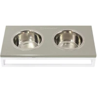 HARLEY AND CHO Lunch Bar Grey Stone + White Миска для собак та котів на підставці