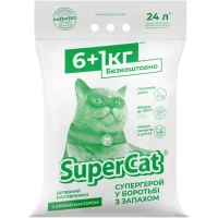 SUPER CAT Стандарт Деревний наповнювач для котячих туалетів (з ароматои лаванди)
