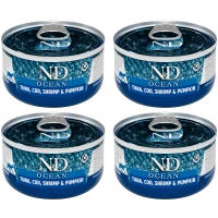 FARMINA N&D Grain Free Ocean Вологий корм для дорослих котів всіх порід (з тунцем, тріскою та креветками)