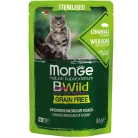 MONGE Cat Bwild Grain Free Wet Sterilised Вологий корм для стерилізованих котів усіх порід (з диким кабаном)