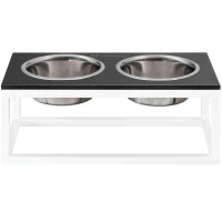 HARLEY AND CHO Dinner Black Stone + White Миски для великих собак на підставці