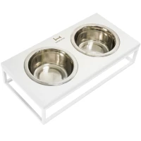 HARLEY AND CHO Lunch Bar White wood + White Миска для собак та котів на підставці